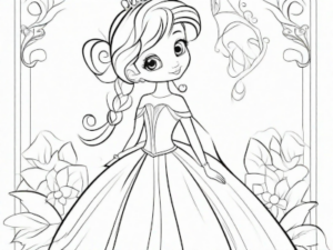 ausmalbild-malvorlage-prinzessin-niedlich