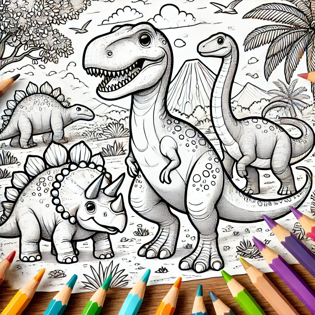 artikelbild-ausmalbilder-dinosauerier